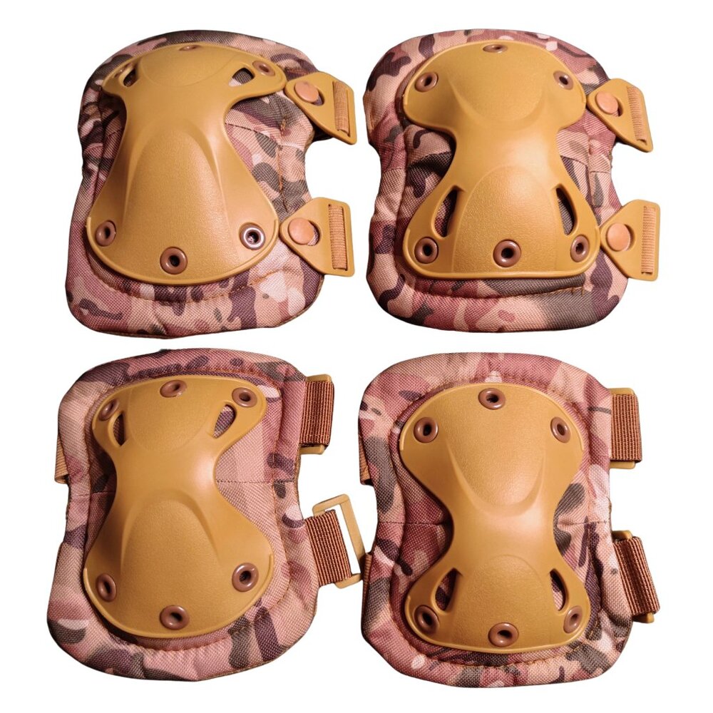 Tactical Combat Knee And Elbow Protective Pad Set Camo Paintball, Skating